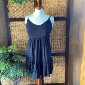 Pink Rose medium black sundress